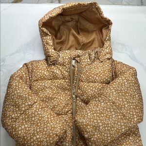 H&M Floral Tan Puffer Jacket